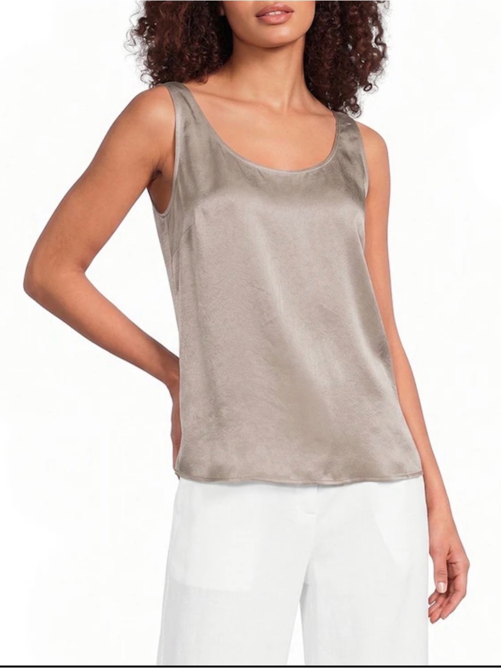 Donna Karan Satin Tank - Taupe